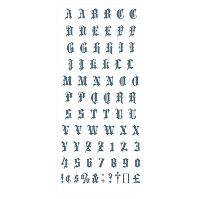 Fingertattoos Old English Alphabet | Klebetattoos