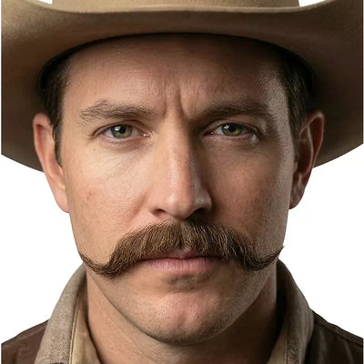 Sheriff Echthaar Schnurrbart | weiss