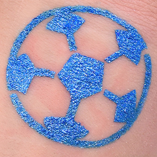 Glitter-Tattoo Schablone | 15x Fussball
