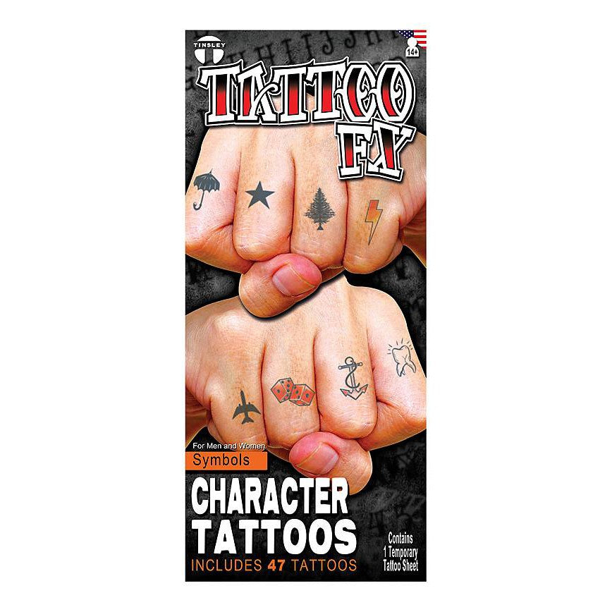 Fingertattoos Symbole | Klebetattoos Tinsley Transfers bei Deinparadies.ch