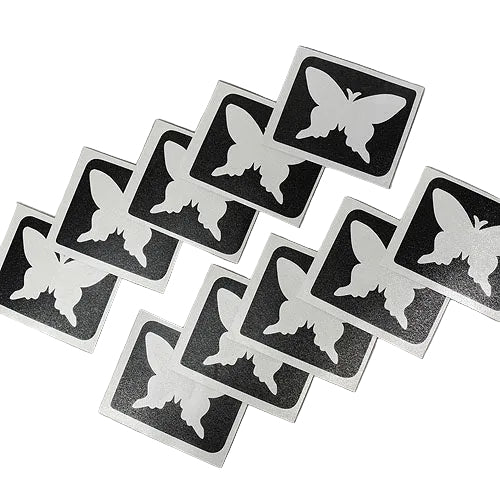 Glitter-Tattoo Schablone | 10x Schmetterling