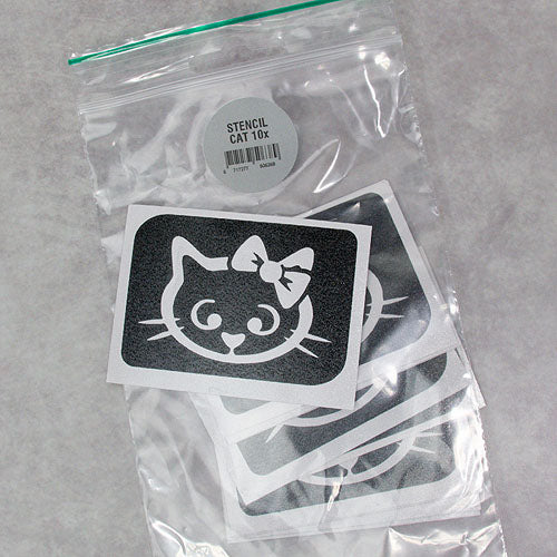 Glitter-Tattoo Schablone | 10x Katze