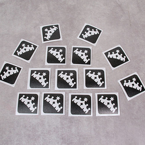 Glitter-Tattoo Schablone | 15x Krone