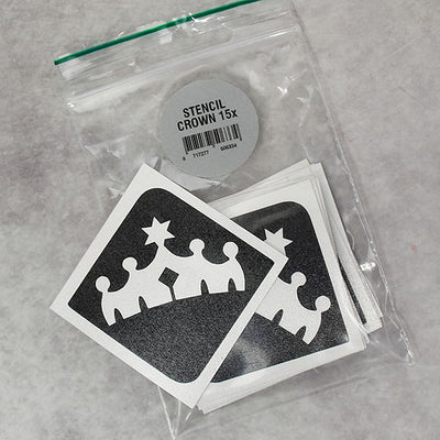 Glitter-Tattoo Schablone | 15x Krone