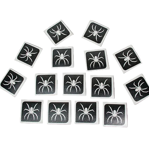 Glitter-Tattoo Schablone | 15x Spinne