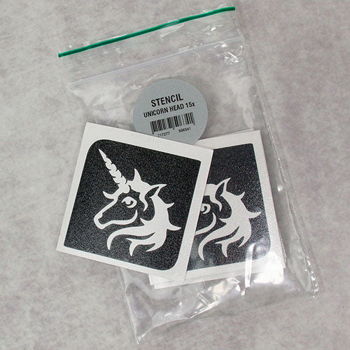 Glitter-Tattoo Schablone | 15x Einhorn