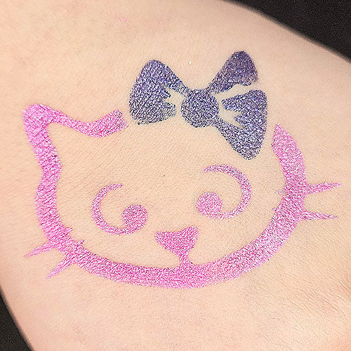 Glitter-Tattoo Schablone | 10x Katze