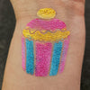 Glitter-Tattoo Schablone | 10x Cupcake
