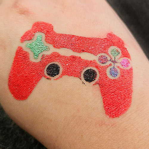 Glitter-Tattoo Schablone | 10x Game Controller