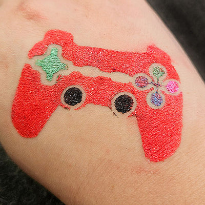 Glitter-Tattoo Schablone | 10x Game Controller