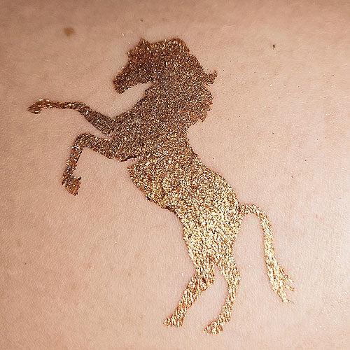 Glitter-Tattoo Schablone | 10x Pferd