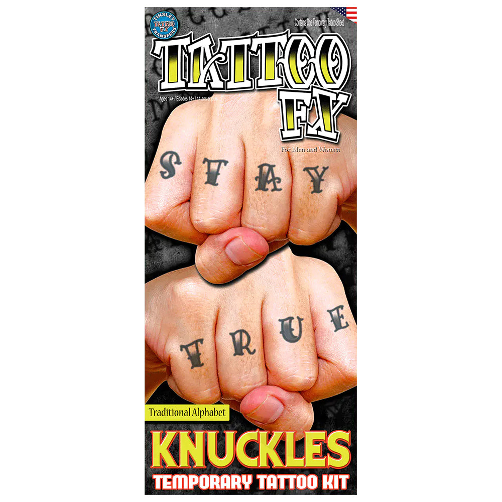 Alfabeto de tatuajes en los dedos | Tatuajes adhesivos Tinsley Transfers en Deinparadies.ch