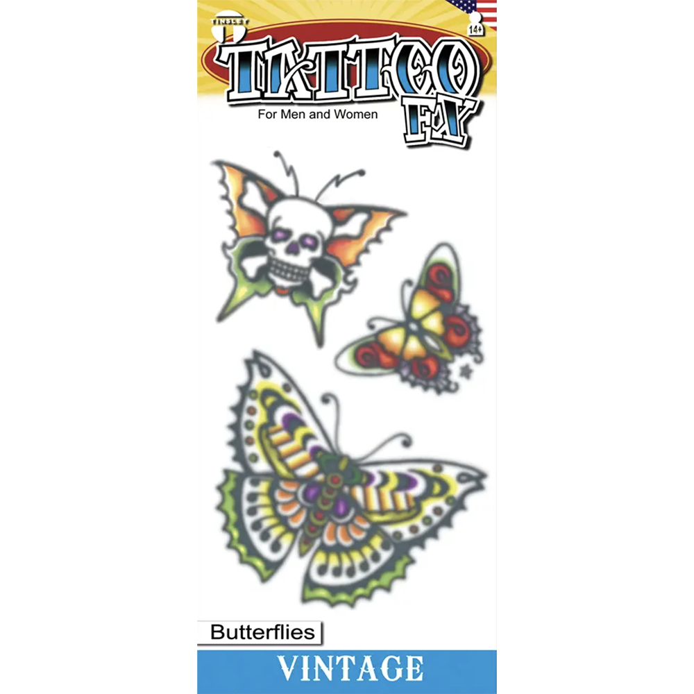 Vintage Butterflies Tattoo | Adhesive tattoos Tinsley Transfers at Deinparadies.ch