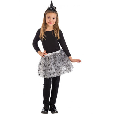 Tutu mit Spinnennetz für Kinder | weiss