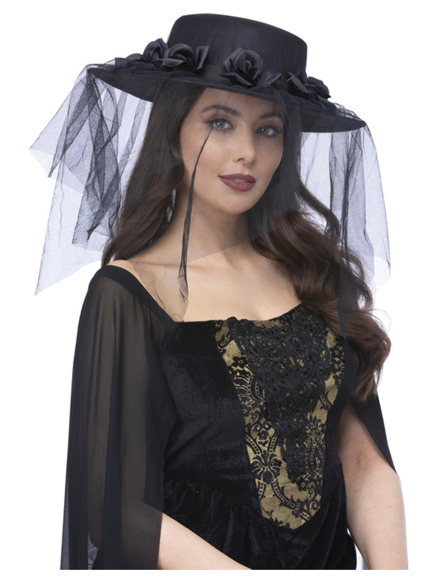 Gothic widow hat with veil Smiffys at Deinparadies.ch