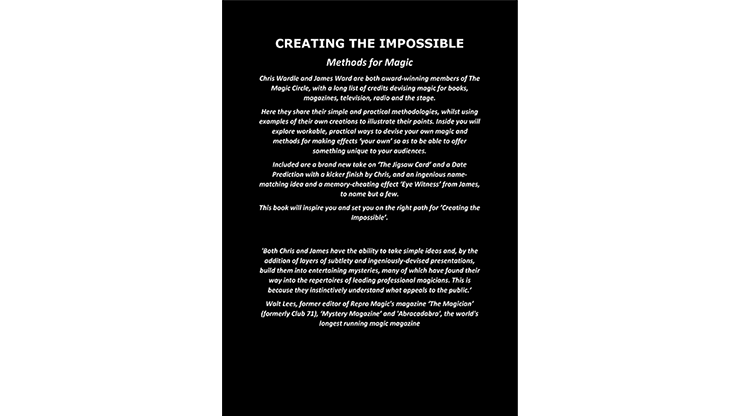 Creating the Impossible by Chris Wardle and James Ward Christopher Wardle Deinparadies.ch