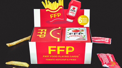 Cartes à jouer Ketchup et frites (1/2 brique) par Fast Food Playing Cards Riffle Shuffle à Deinparadies.ch
