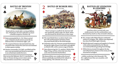 Cartes à jouer des batailles célèbres de la révolution américaine Deinparadies.ch