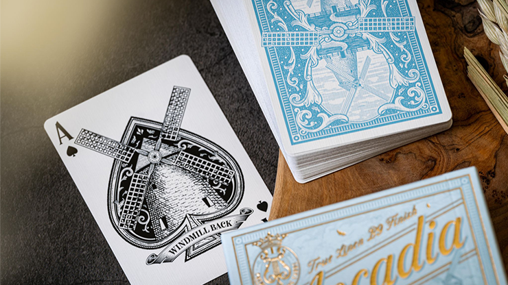 The Windmill Back (Azure Blue Edition) Playing Cards Arcadia Playing Cards bei Deinparadies.ch