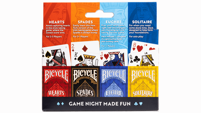 Bicycle Pack de 4 jeux (Euchre, Spades, Hearts et Solitaire) par US Playing Card Bicycle à Deinparadies.ch