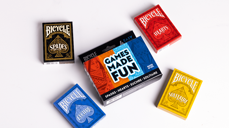 Bicycle Pack de 4 jeux (Euchre, Spades, Hearts et Solitaire) par US Playing Card Bicycle à Deinparadies.ch