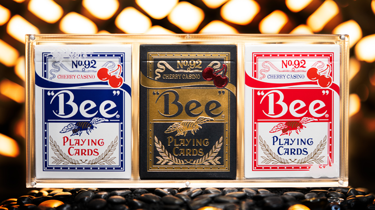 Limited Bee X Cherry 3 deck Set (Blue, Red and Black) Playing Cards Murphy's Magic bei Deinparadies.ch