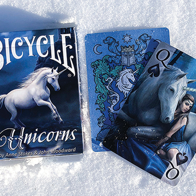 Anne Stokes Unicorns | Einhorn Pokerkarten Blau-Bicycle-Deinparadies.ch