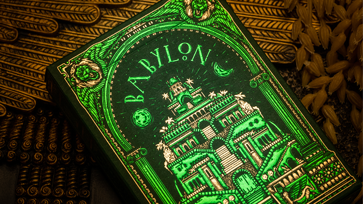 Babylon Playing Cards | Riffle Shuffle - Green - Murphy's Magic