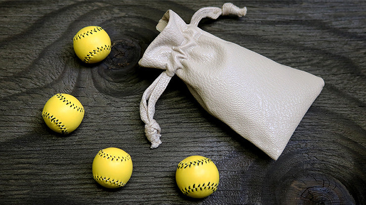 Baseball Lederbälle für Becherspiel | 2,5cm - Gelb - Murphy's Magic