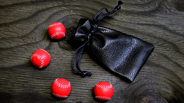 Baseball Lederbälle für Becherspiel | 2,5cm - Rot - Murphy's Magic