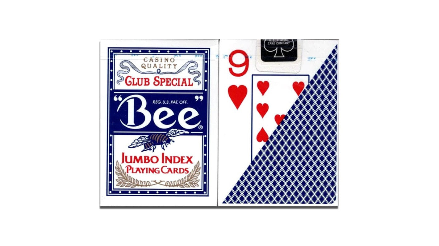 Indice Jumbo del mazzo Bee Poker - Blu - USPCC