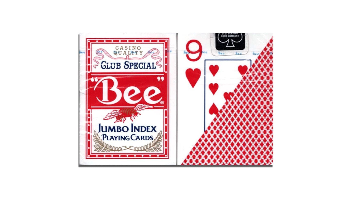 Indice Jumbo del mazzo Bee Poker - Rosso - USPCC
