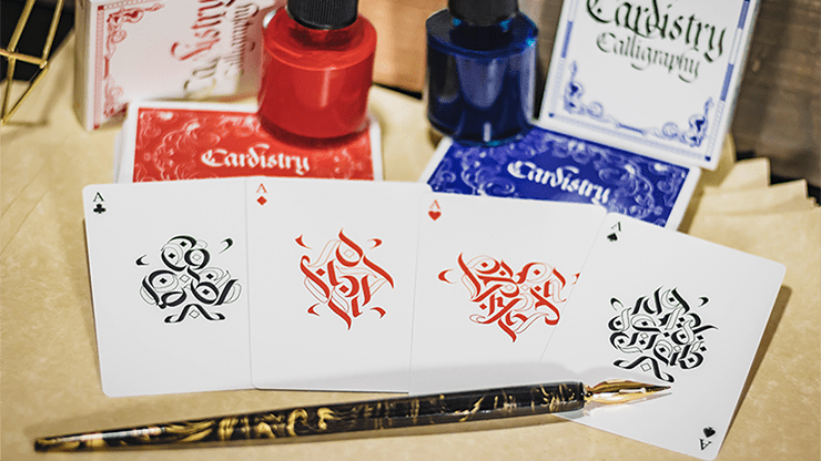 Cardistry Calligraphy Playing Cards | Blue Deinparadies.ch consider Deinparadies.ch