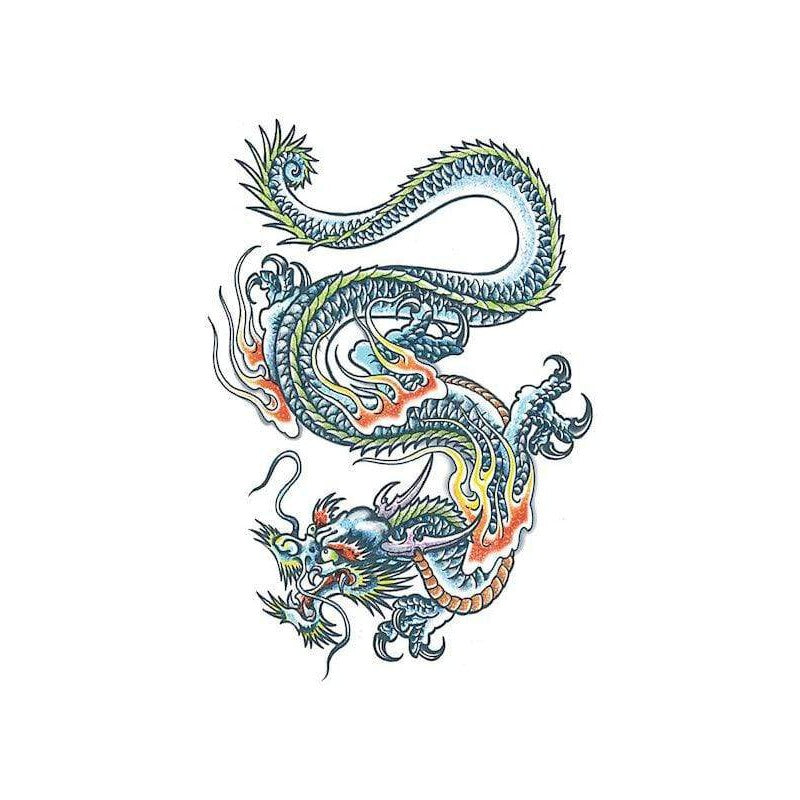 Chinesischer Drache Tattoo | Klebetattoos Tinsley Transfers bei Deinparadies.ch