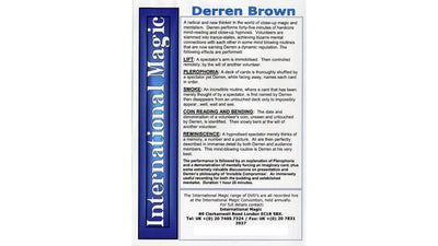 Derren Brown Lecture by International Magic International Magic Deinparadies.ch