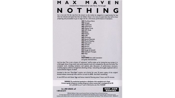 Nothing by Max Maven (2 DVD Set) L&L Publishing bei Deinparadies.ch