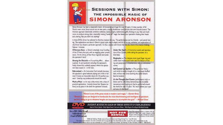 Sessions With Simon: The Impossible Magic Of Simon Aronson Volume 1 L&L Publishing bei Deinparadies.ch