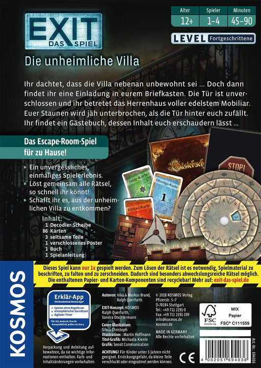 EXIT: Die unheimliche Villa Kosmos bei Deinparadies.ch