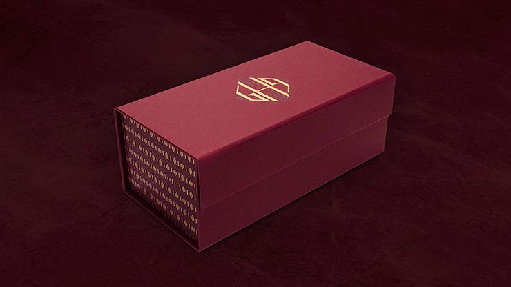 Hollingworth Playing Cards Emerald or Burgundy - Red/Green 12 Brick Box Signed - Deinparadies.ch