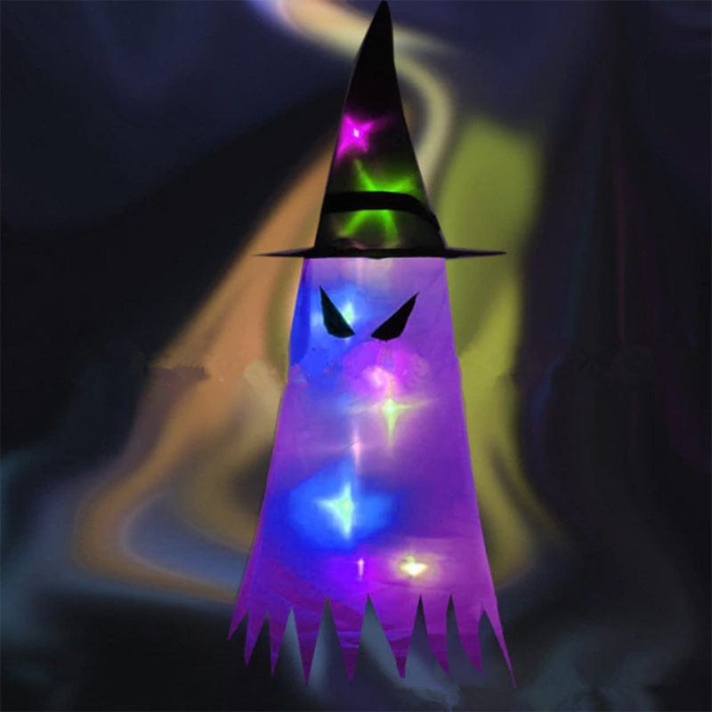 Fantasma strega luminoso con forniture di gufi per feste a LED Deinparadies.ch