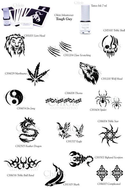 Set di tatuaggi a inchiostro Tough Guy Chlois Cosmetics Deinparadies.ch