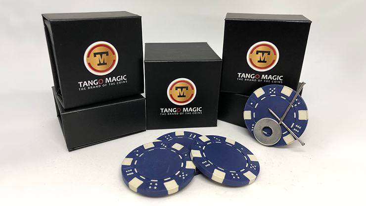 Magnetic Poker Chip und 3 Pokerchip | Tango Magic - Blau - Murphy's Magic