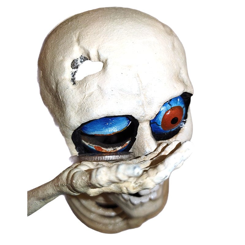 Hucha de esqueleto macizo con ojo azul Deinparadies.ch en Deinparadies.ch