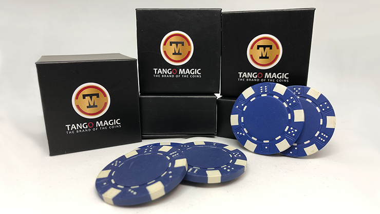 TUC Poker Chip and 3 Poker Chips | Tango Magic - Blue - Murphy's Magic