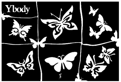 Glitter tattoo stencil A5 | Butterfly Ybody at Deinparadies.ch